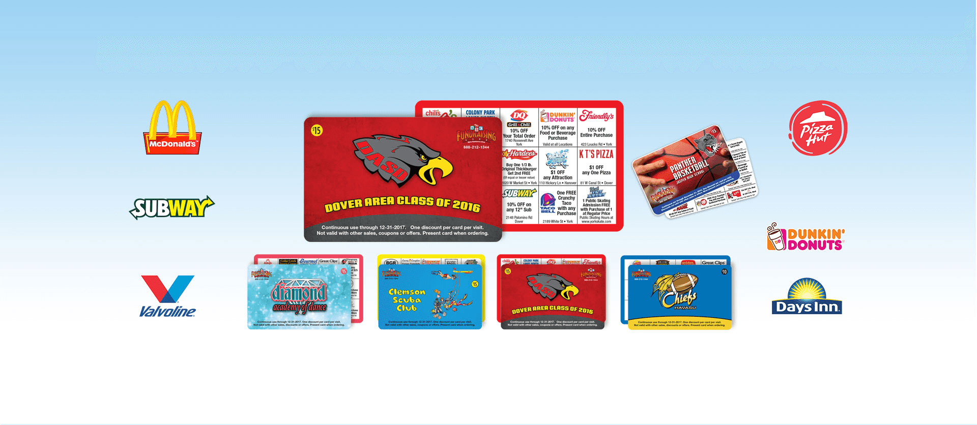 Discount Card Fundraiser Samples and Logos