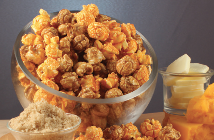 A Bowl of Caramel & Cheese Mix, a perfect sweet and salty popcorn fundraiser option. 