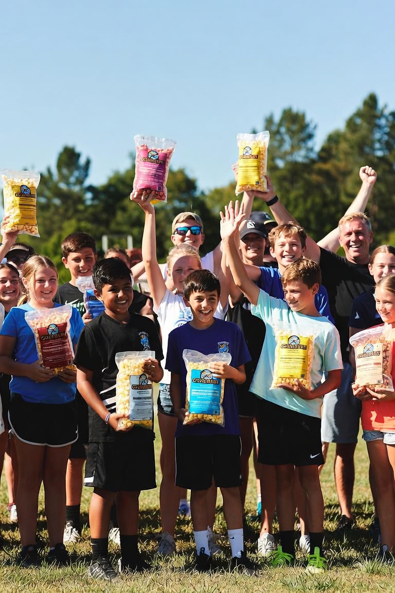 Happy Kids Successful Popcorn Fundraiser